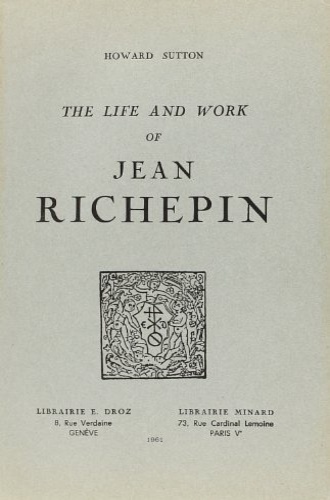 9782600034586-The life and the work of Jean Richepin.