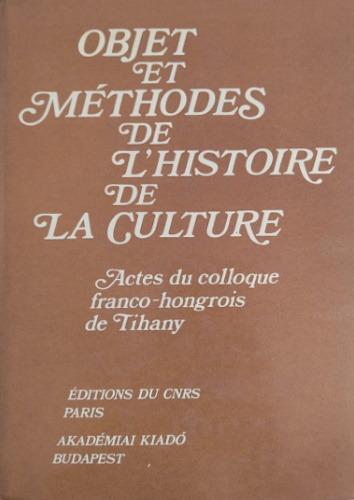 Objet et méthodes de l’histoire de la culture.