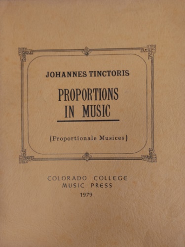 Proportions in music (proportionale musices).