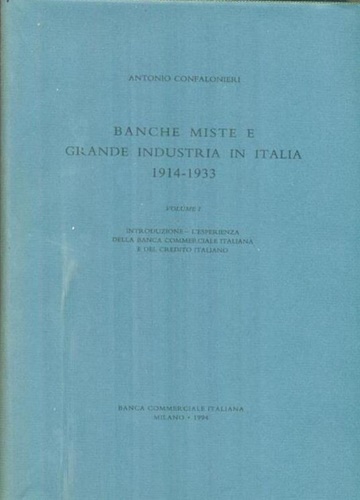 Banche miste e grande industria in Italia 1914-1933. Vol.I:Introduzione-L'eperie