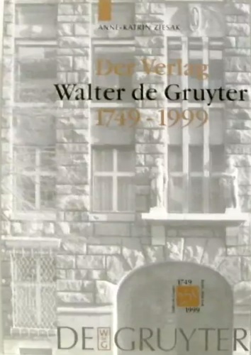 9783110167405-Der Verlag Walter De Gruyter 1749-1999.