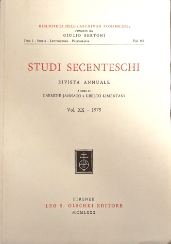 9788822229212-Studi Secenteschi Vol. XX (1979).