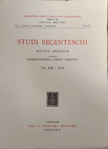 9788822228062-Studi Secenteschi Vol. XIX (1978).