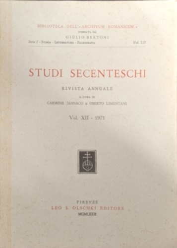 9788822212047-Studi Secenteschi Vol.XII (1971).