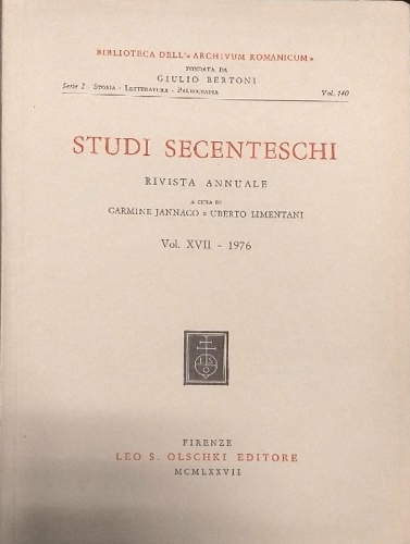 9788822214010-Studi Secenteschi Vol.XVII (1976).