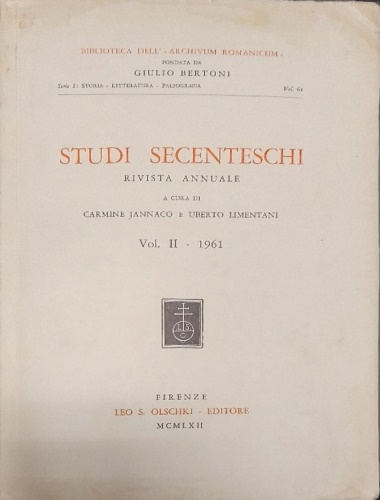 9788822211941-Studi Secenteschi Vol.II (1961).