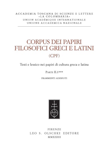 9788822269140-Corpus dei papiri filosofici greci e latini. Testi e lessico nei papiri di cultu