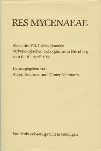 9783525257432-Res Mycenaeae. Akten des VII. Internationalen Mykenologischen Colloquiums in Nür