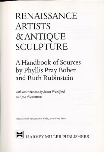 9780199210299-Renaissance Artists and Antique Sculpture. A Handbook of Sources.