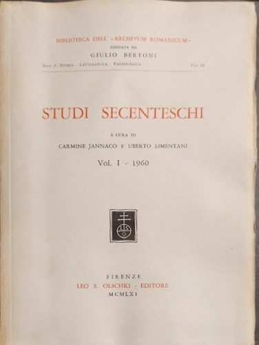 9788822211934-Studi Secenteschi Vol.I (1960).