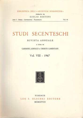 9788822212009-Studi Secenteschi Vol.VIII (1967).