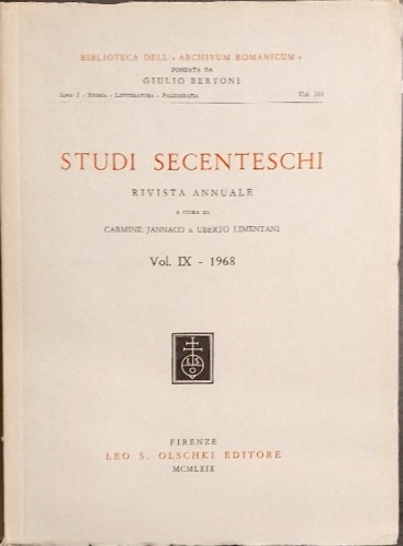 9788822212016-Studi Secenteschi Vol.IX (1968).