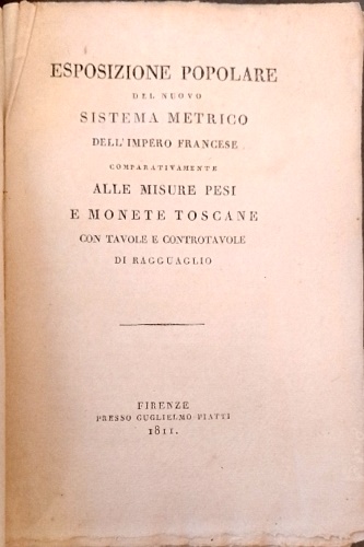 Esposizione popolare del nuovo sistema metrico dell' impero francese.