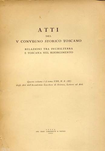 Relazioni tra Inghilterra e Toscana nel Risorgimento.