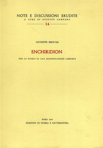 Enchiridion per la storia di una denominazione libraria.