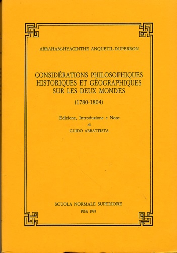 9788876420405-Considerations philosophiques historiques et geographiques sur les deux mondes (