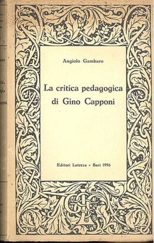 La critica pedagogica di Gino Capponi.