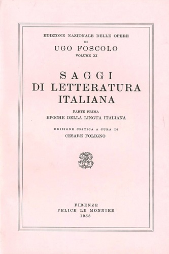 9788800811248-Saggi di Letteratura Italiana. Parte I: Epoche della letteratura italiana.