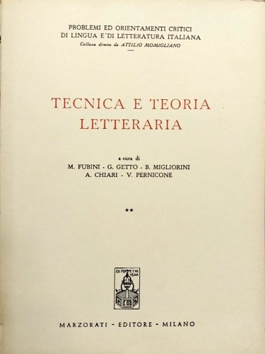 Tecnica e Teoria letteraria.