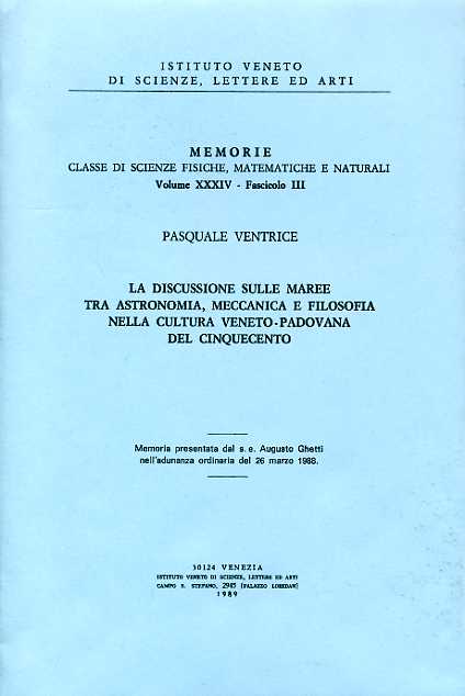 La discussione sulle maree tra astronomia, meccanica e filosofia nella cultura V