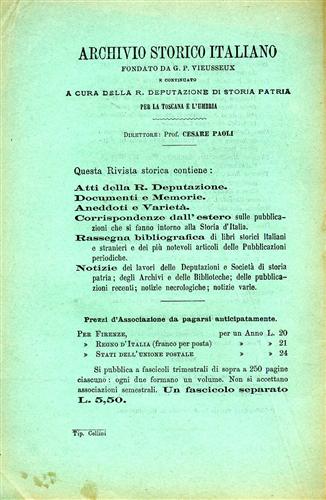 Dono Giugni Canigiani de'Cerchi all'Archivio di Stato di Firenze.