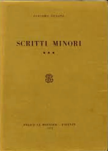 Scritti minori. Vol.III.