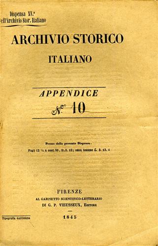 Archivio Storico Italiano. Appendice 10.