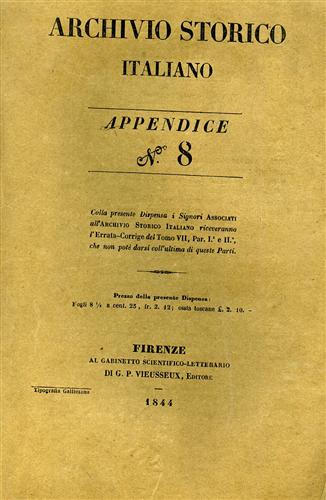 Archivio Storico Italiano. Appendice 8.