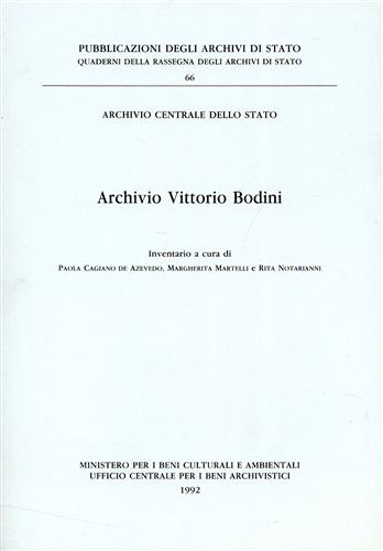 9788871250410-Archivio Vittorio Bodini. Inventario.