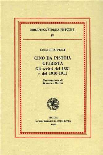 9788866120148-Cino da Pistoia giurista. Gli scritti del 1881 e del 1910-11.