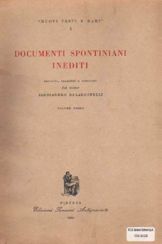 Documenti Spontiniani inediti.