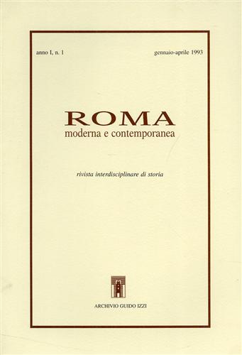 Stranieri a Roma (secc.XVI-XIX). Anno I,n.1.