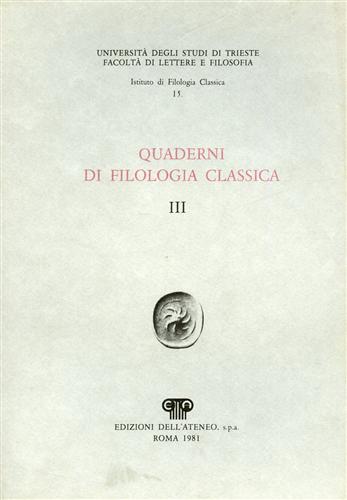 Quaderni di filologia classica.n.3.