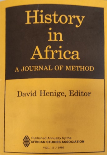 History in Africa. A Journal of Method.