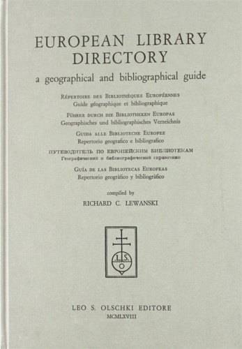 9788822210623-European Library directory, a geographical and bibliographical guide.