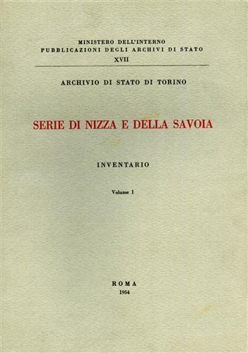 Archivio di Stato di Torino. Serie di Nizza e della Savoia. Inventario I.