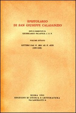 9788884988355-Epistolario di San Giuseppe Calasanzio. Vol.VIII: Lettere dal n.3801 al n.4578,