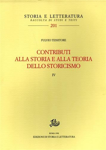 9788887114188-Contributi alla storia e alla teoria dello storicismo. Vol.IV.