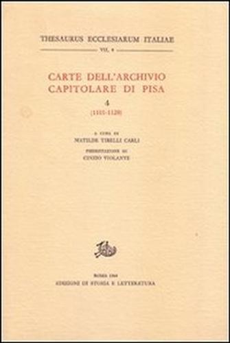 9788884989932-Carte dell'Archivio Capitolare di Pisa. Vol.IV:1101-1120.