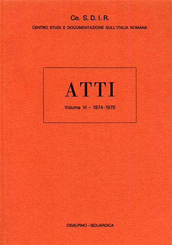 Atti. vol.VI: 1974-1975.