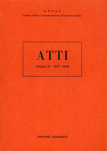 Atti. Vol.IX: 1977-1978.