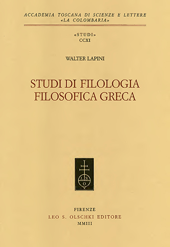 9788822252456-Studi di filologia filosofica greca.