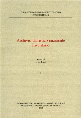 9788871252414-Archivio Diaristico Nazionale. Inventario.