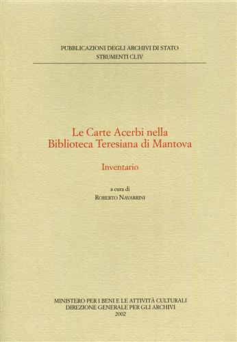 9788871252261-Le Carte Acerbi nella Biblioteca Teresiana di Mantova. Inventario.