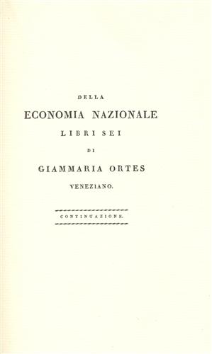 Della economia nazionale. Libro IV: De'beni confrontati coi terreni e colle occu