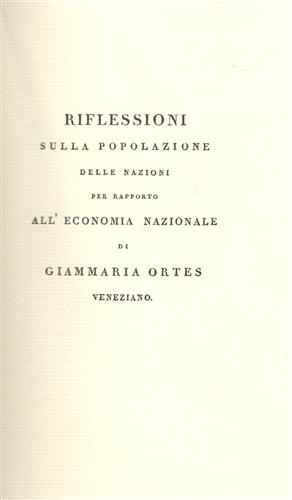 Riflessioni sulla popolazione delle nazioni per rapporto all'economia nazionale.