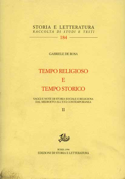 9788884989147-Tempo religioso e tempo storico. Vol.II: Saggi e note di storia sociale e religi