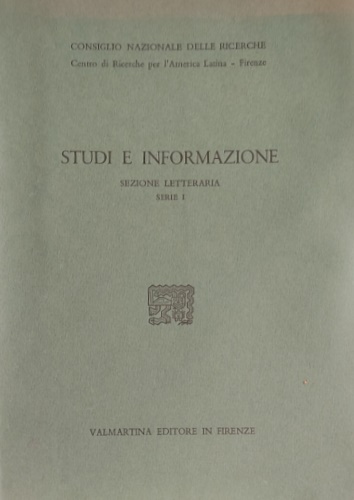 Studi e Informazione, Serie Letteraria, Serie I.