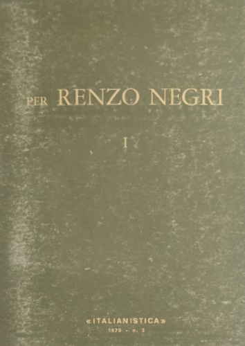 Per Renzo Negri.