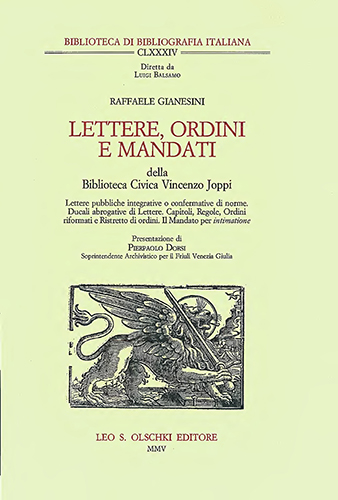 9788822255105-Lettere, Ordini e Mandati della Biblioteca Civica Vincenzo Joppi.